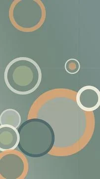 A minimal abstract background of overlapping circles in muted green, beige,.. Stock Illustration