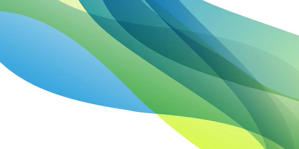 Minimal abstract background with overlapping translucent colorful waves, la.. Illustrazione stock