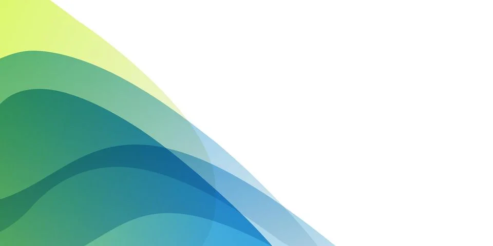 Minimal abstract background with overlapping translucent colorful waves, la.. Ilustração Stock