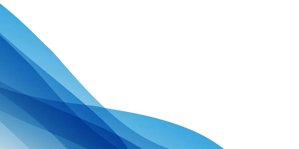 Minimal abstract background with overlapping translucent blue waves on the .. Stock Illustration