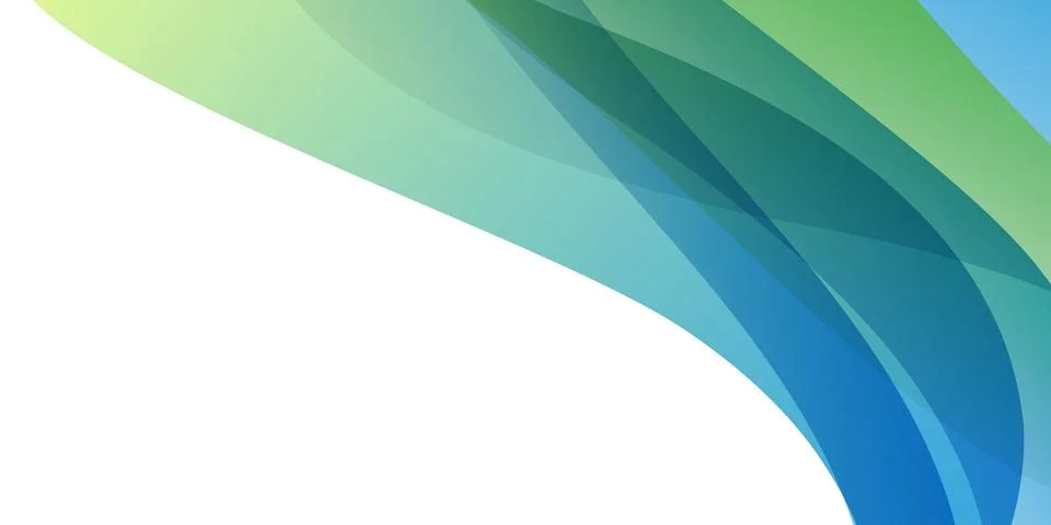 Minimal abstract background with overlapping translucent colorful waves, la.. Stock Illustration