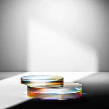 Minimal abstract background for product presentation. Glass podiums with Stock Illustration