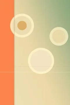 Minimal abstract background with soft circles and blocks in warm orange and.. Stock Illustration