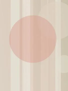 Minimal abstract background with soft vertical stripes and a large blush pi.. Stock Illustration