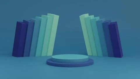Minimal abstract background step cylinder podium stage for product, 3D render Stock Illustration