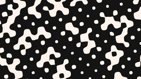 Minimal abstract black and white organic blob pattern background animation Stock Footage 334140151