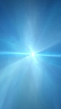 Minimal abstract blue light burst with soft rays spreading from a bright cent 스톡 일러스트