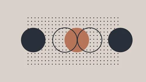 Minimal Abstract Circles with Grid and Overlapping Stock Illustration