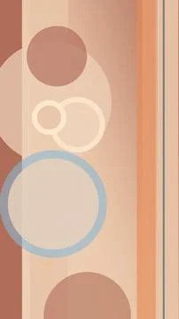 Minimal abstract circles pattern with layered shapes in warm beige and terr.. Illustrazione stock