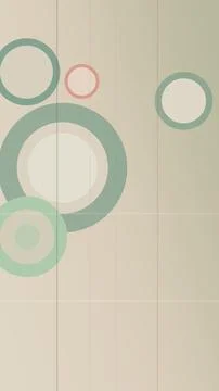 Minimal abstract circles pattern in muted green and beige, styled with soft.. Stockillustratie