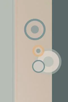 Minimal abstract circles pattern in soft beige and teal tones, creating a c.. Stock Illustration