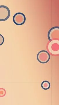 Minimal abstract circles pattern with warm peach and coral tones, creating .. Stock Illustration