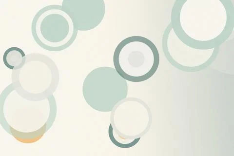 Minimal abstract circles in soft mint, teal, and beige create a calm, moder.. Stock Illustration