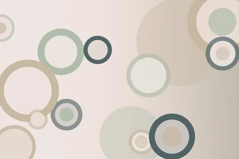 Minimal abstract circular ring pattern in pastel beige, mint, and soft gray.. Stock Illustration