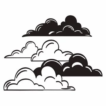 Minimal Abstract Clouds Vector Design Stock Illustration