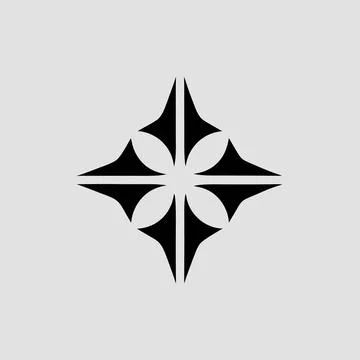 Minimal Abstract Compass Navigation Symbol Vector Stock Illustration