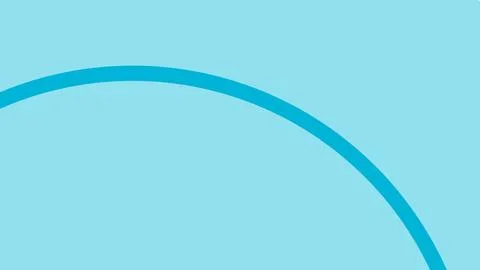 Minimal abstract composition with a bold curved blue arc over a light cyan fi 库存插图