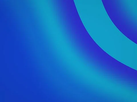 Minimal abstract composition combines a deep blue field with broad cyan cur.. Ilustração Stock