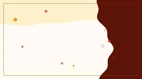 Minimal abstract composition features a cream center with dark brown organic Stock Illustration