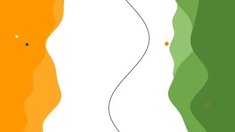 Minimal abstract composition features orange and green organic fields Stock Illustration