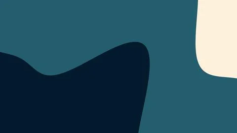 Minimal abstract composition featuring dark navy and teal shapes with a pale  Иллюстрация