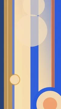 A minimal abstract composition of geometric stripes and circles in blue, be.. Stock Illustration