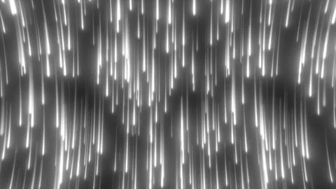 Minimal abstract composition of white glowing light lines cascading through.. Stock Illustration