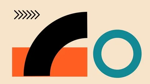 Minimal Abstract Design Arrows Beige Background イラスト素材