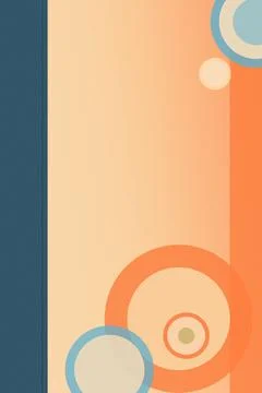 Minimal abstract design featuring layered orange and blue circles on a warm.. Stock Illustration