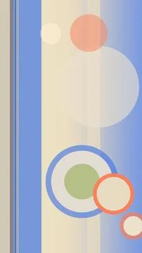 Minimal abstract design featuring layered colorful circles and rounded shap.. Stock Illustration