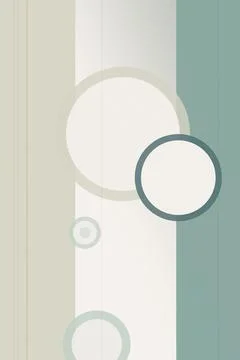 Minimal abstract design featuring overlapping circles and vertical stripes .. Stock Illustration