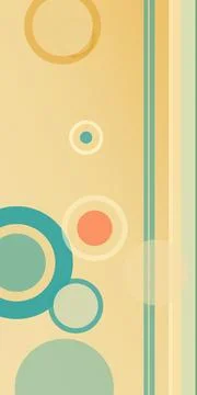 Minimal abstract design featuring overlapping teal and beige circles and ri.. Stock Illustration