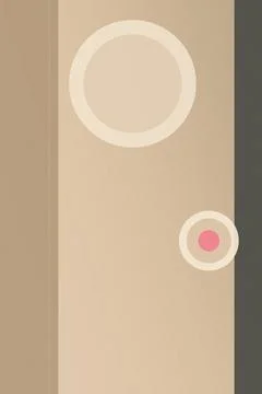 Minimal abstract design featuring soft white and pink circles on a warm bei.. Stock Illustration