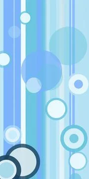 Minimal abstract design with overlapping blue circles and vertical lines, c.. Stock-Illustration