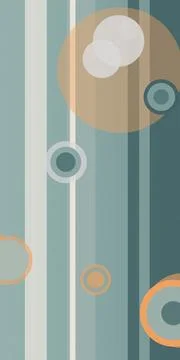 Minimal abstract design with vertical lines and layered circles in soothing.. Stock Illustration