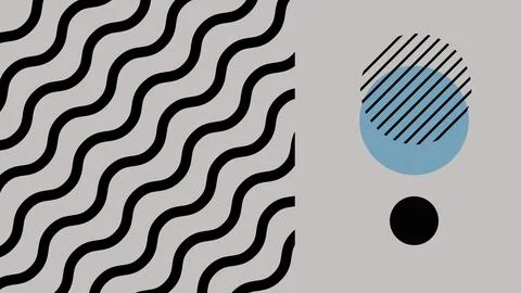 Minimal Abstract Design with Wavy Lines Background Stock Illustration
