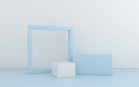 Minimal abstract geometric. 3d rendering Stock Illustration