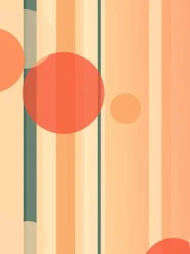 Minimal abstract geometric artwork featuring overlapping orange circles and.. Stock Illustration