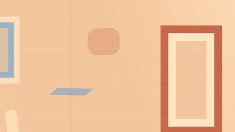 Minimal abstract geometric artwork with frames and soft circles in warm bei.. Stock Illustration