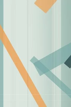 Minimal abstract geometric artwork with soft blue, beige, and layered lines.. Stock Illustration