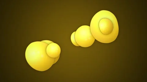 Minimal abstract geometric bubble shapes flowing on a solid dark background Stock Footage 344516048