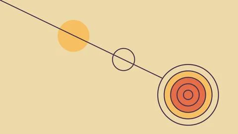Minimal Abstract Geometric Design with Concentric Stock Illustration