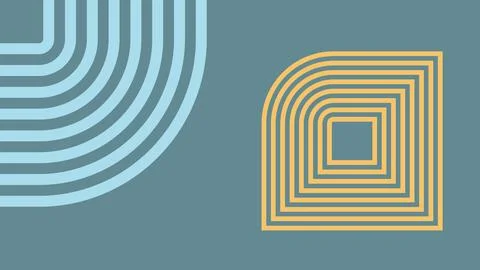 Minimal Abstract Geometric Design Rounded Lines Stock Illustration