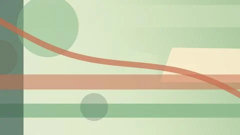 Minimal abstract geometric design with soft green and peach circles and str.. Stock Illustration