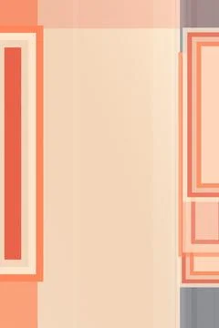 Minimal abstract geometric frames in coral, peach, and cream create a calm .. イラスト素材