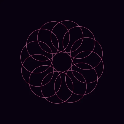 Minimal abstract geometric line art pattern on black background Stock Footage 342524251