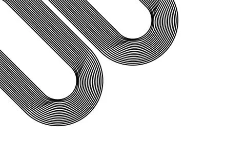 Minimal Abstract Geometric Lines With Rounded Corners Monochrome Pattern Fo.. Stock Illustration