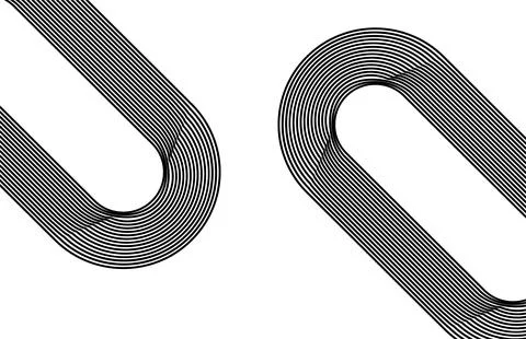 Minimal Abstract Geometric Lines With Rounded Corners Monochrome Pattern Fo.. Stock Illustration