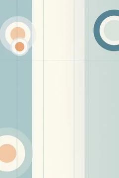 Minimal abstract geometric pattern with circular rings in soft blue and cre.. Stockillustratie