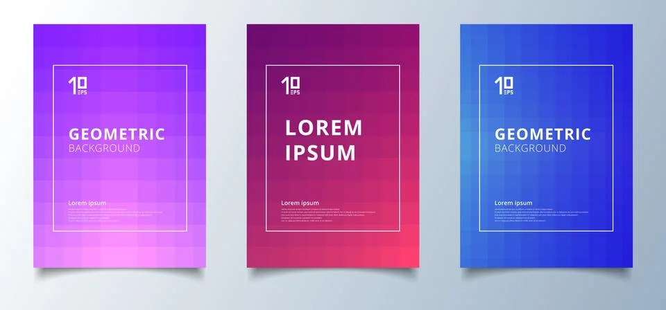 Minimal abstract geometric squares pattern with lighting effect cover design Stock Illustration